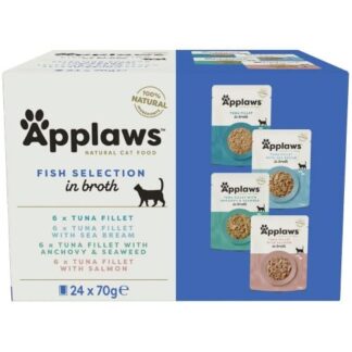 Applaws Cat Pouch Fish Selection in Broth (24 x 70g)