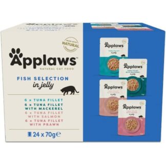 Applaws Natural Adult Wet Cat Food Fish Selection In Jelly Bulkpack Pouches (24 x 70g)