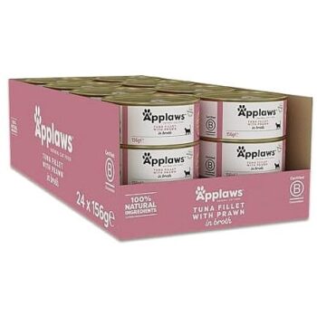 Applaws Natural Wet Adult Cat Food Tuna Fillet With Prawn In Broth Tin