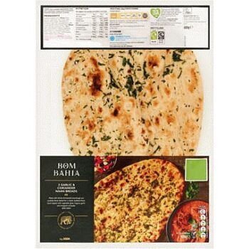Bom Bahia by ASDA 2 Garlic & Coriander Naan Breads