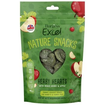 Burgess Excel Herby Hearts Snacks for Rabbits & Guinea Pigs (60g)