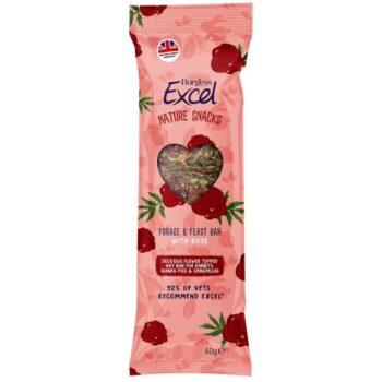 Burgess Excel Nature Snacks Small Animal Treats Forage & Feast Hay Bar Rose (60g)