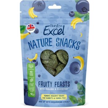 Burgess Excel Nature Snacks Small Animal Treats Fruity Feasts With Banana & Blueberry