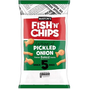 Burton's Fish 'n' Chips Lashings of Pickled Onion Flavour Baked Snacks (5Pack) (125g)