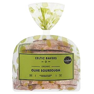 Celtic Bakers Organic Olive Sourdough Bread (500g)