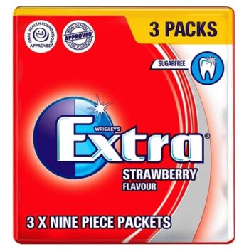 Extra Strawberry Flavour Sugarfree Chewing Gum Multipack (3x9)
