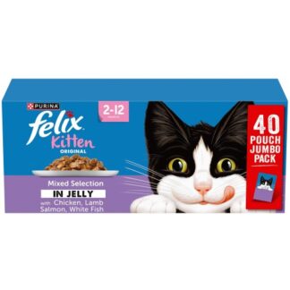Felix Original Kitten Mixed Selection in Jelly Wet Cat Food (40 x 85g)