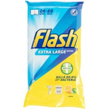 Flash Antibacterial Cleaning Wipes with Lemon Scent (48)