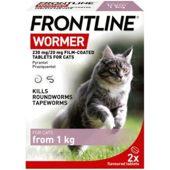 Frontline Wormer Tablets For Cats (1Kg+) (2 x 20mg)