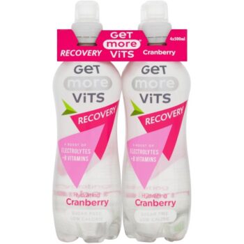 Get More Vitamins Recovery Still Water Cranberry Drink (4 x 500ml)