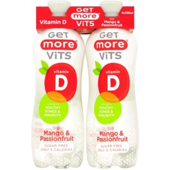 Get More Vits Vitamin D Still Mango & Passionfruit (4 x 500ml)
