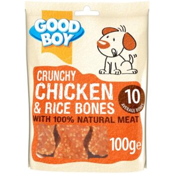 Good Boy Pawsley & Co Crunchy Chicken & Rice Bone Dog Treats (100g)