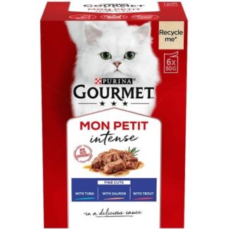 Gourmet Mon Petit Cat Food Tuna Salmon & Trout Pouches
