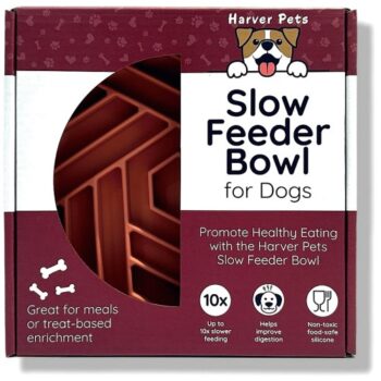 Harver Pets Slow Feeder Enrichment Bowl For Dogs Pink