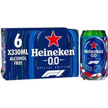 Heineken 0.0 Alcohol Free Lager Beer Cans (6 x 330ml)