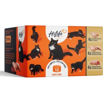 Hilife Wet Adult Cat Food Meat Recipes In Sauce Cans (12 x 70g)