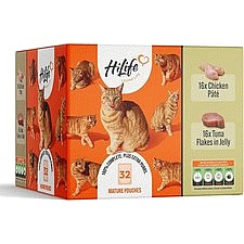 Hilife Wet Mature Cat Food Chicken And Tuna Recipes Pouches (32 x 70g)