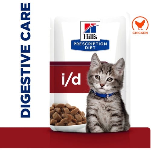 Hill's Prescription Diet I D Digestive Care Wet Kitten Food Chicken Pouch (12 x 85g)