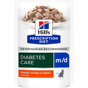 Hill's Prescription Diet M D Diabetes Care Adult Wet Cat Food Chicken Pouches (12 x 85g)