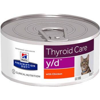 Hill's Prescription Diet Y D Thyroid Care Wet Adult Cat Food Chicken Can (24 x 156g)