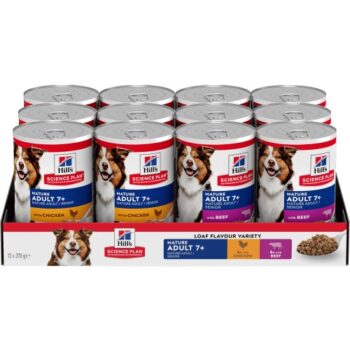 Hill's Science Plan Mature Adult Wet Dog Food Variety Pack Chicken And Beef (12 x 370g)