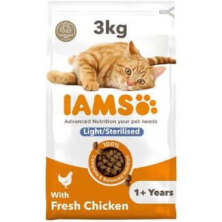 IAMS 1 Years Light in Fat Dry Cat Food Chicken (3kg)