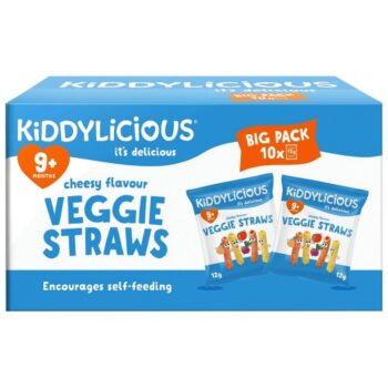 Kiddylicious Cheesy Veggie Straws Big Pack (10 x 12g)