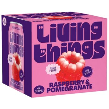 Living Things Raspberry & Pomegranate Soda (4 x 330ml)