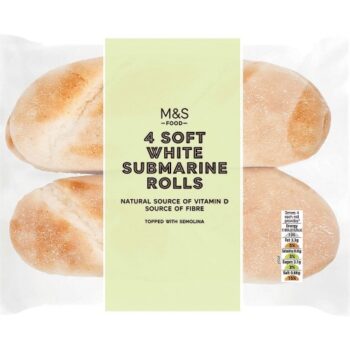 M&S 4 Soft White Submarine Rolls