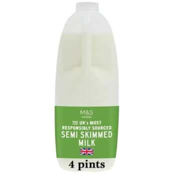 M&S Select Farms British Semi Skimmed Milk (4pts, 2.272l)
