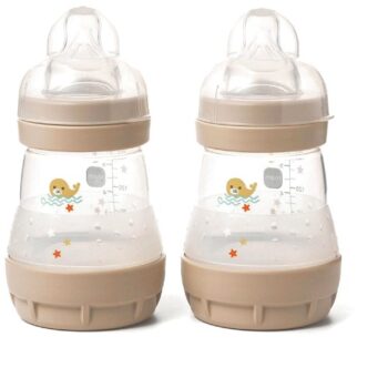 MAM Anti Colic Easy Start Bottle in Beige Bottles (2 x 160ml)