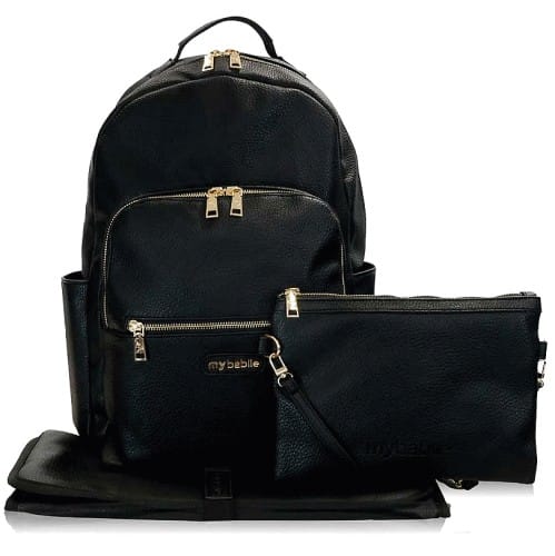 My Babiie Backpack Pro Changing Bag Black Gold