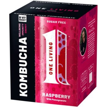 No.1 Living Sugar Free Kombucha Raspberry with Pomegranate (4 x 250ml)
