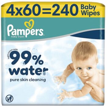 Pampers 99% Water Baby Wipes 4x60 wipes