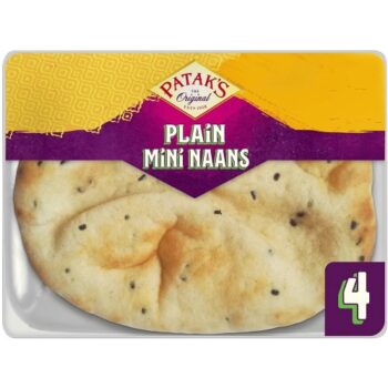 Patak's 4 Flame Baked Plain Mini Naan Breads (4)