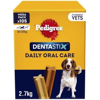 Pedigree Dentastix Daily Adult Medium Dog Treats 105 Dental Sticks (105 x 26g)