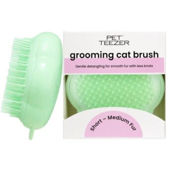Pet Teezer Cat Grooming Brush Green