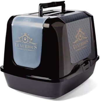 Pets At Home Luxurious Printed Hooded Cat Litter Tray Large