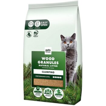 Pets At Home Pine Aroma Wood Granules Natural Clumping Cat Litter (30 Litre)