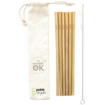 Point-Virgule Bamboo Straws Set Cleaning Brush & Pouch