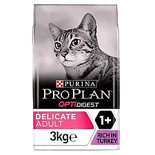 Pro Plan Delicate Digestion Dry 1+ Adult Cat Food Turkey (3kg)