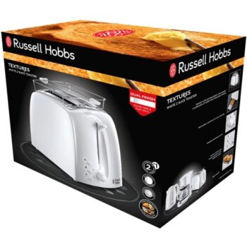 Russell Hobbs Textures 2 Slice White Plastic Toaster 21640