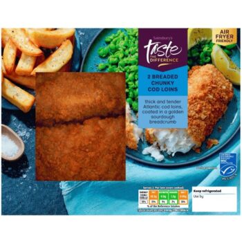 Sainsburys Breaded Chunky MSC Cod Loins Taste the Difference (2 x 350g)