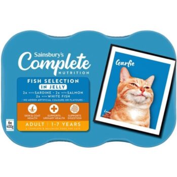 Sainsbury's Adult Complete Nutrition Fish Selection in Jelly Cat Food 1+ Years (6 x 400g)