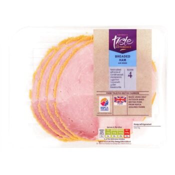 Sainsbury's Air Dried Breaded Lean Cooked British Ham Slices Taste the Difference (4 x 120g)