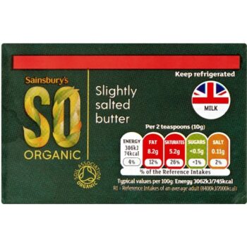Sainsbury's British Butter Slightly Salted SO Organic (250g)