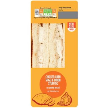 Sainsbury's Chicken with Sage & Onion Stuffing on White Bread Sandwich