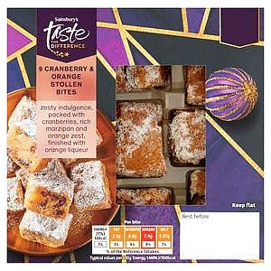 Sainsbury's Cranberry & Orange Stollen Bites Taste the Difference (9 x 170g)