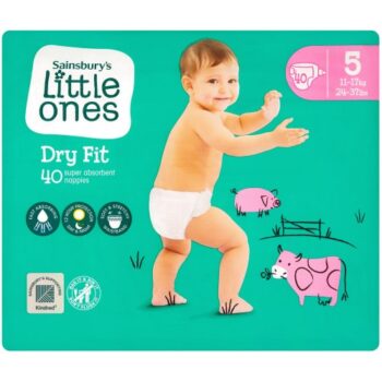 Sainsbury's Little Ones Dry Fit Size 5 Junior 40 Nappies