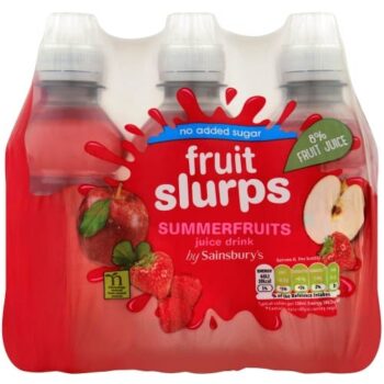 Sainsbury's No Added Sugar Fruit Slurps Summer Fruits Juice Drink (6 x 250ml)